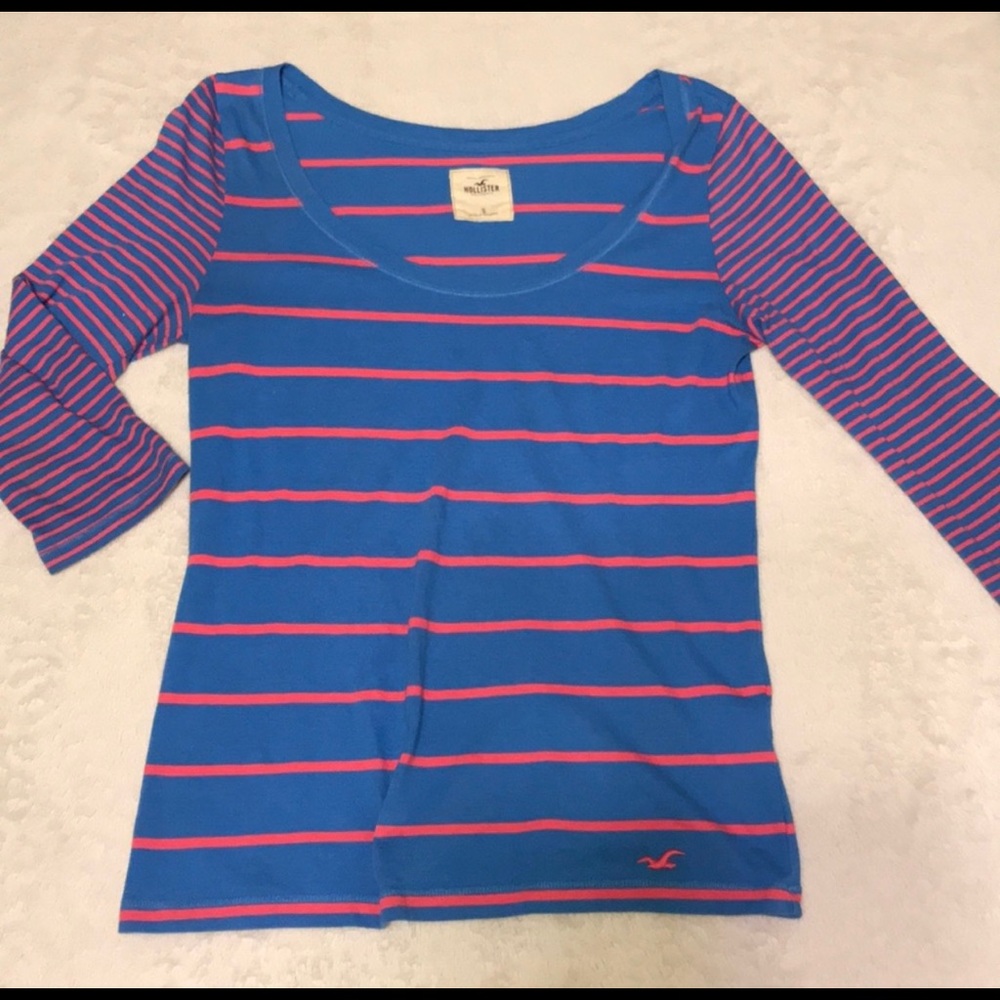Hollister Quarter Sleeve Striped Top